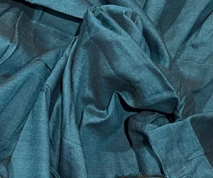 2.5 Yard Teal Black 2 Tone 100% linen fabric 56” Width - Picture 1 of 3