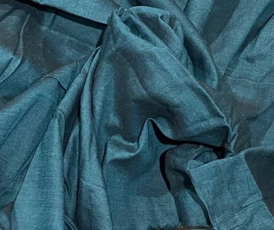 2.5 Yard Teal Black 2 Tone 100% linen fabric 56” Width - Image 1 of 3
