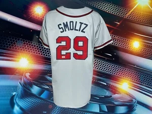 JOHN SMOLTZ AUTOGRAPHED CUSTOM ATLANTA BRAVES GREY JERSEY BAS AUTHENTICATED - Picture 1 of 2