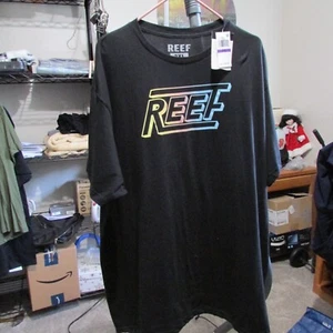 Reef Men's Black 100% Cotton Short Sleeve Graphic T-Shirt Size 2XL NWT - Picture 1 of 5