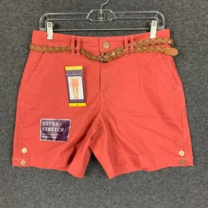 Pantaloncini Gloria Vanderbilt viola 6 nuovi con etichette donna chino elasticizzato vita media rosa rosso slim - Foto 1 di 11