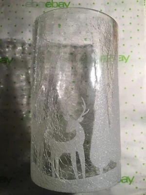 ¡NUEVO! Yankee Candle Tarro Grande Soporte Brillante Bosque Craquelado Vidrio Ciervo Árbol Foto 1 de 4