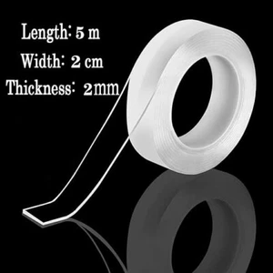 Nano Double Sided Tape,Multipurpose Removable Adhesive Transparent Grip Mounting - Picture 1 of 7
