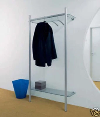 Designer Marken Wandgarderobe - Alu / Echtglas - Typ OCTANORM TG Serie - Bild 1 von 3