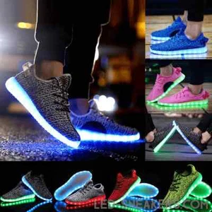 Unisex Men Women LED Light Up Shoes Luminous Flashing Trainers Sneakers - Picture 1 of 57