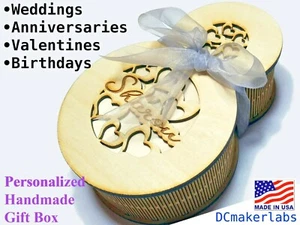 Personalized Wooden Gift Box 🎁 Custom Engraved for Wedding Anniversary Birthday - Picture 1 of 6