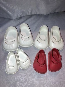 Vintage Fairyland Red Doll Shoes No 00 & White Dolls Shoes 6T, 3T, And size 16 - Picture 1 of 12