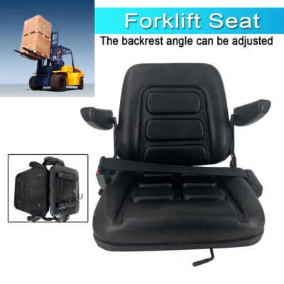 Excavator forklift tractor seat w/backrest slides Armrest Telescopic seat belts
