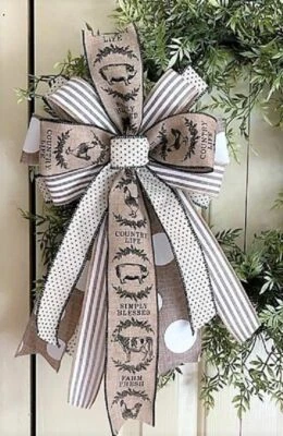 ARCO DE CINTA CON CABLE COUNTRY LIFE FARMHOUSE para PUERTA UVA CORONA POSTE # 102 fl Foto 1 de 3