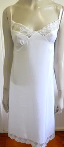 Didem vintage beautiful white lace trim silk (?) full slip size 2 (12) - Picture 1 of 5