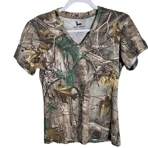 Field And Stream Realtree Camo Women's size Small V Neck Tee Shirt Top - Picture 1 of 7