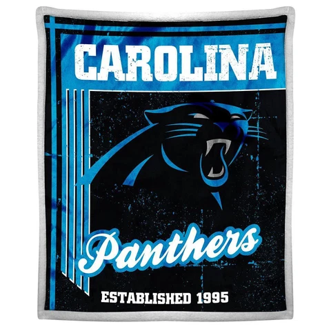 NFL Carolina Panthers Premium Soft Mink Sherpa Throw Blanket Large 50" X 60" Cover