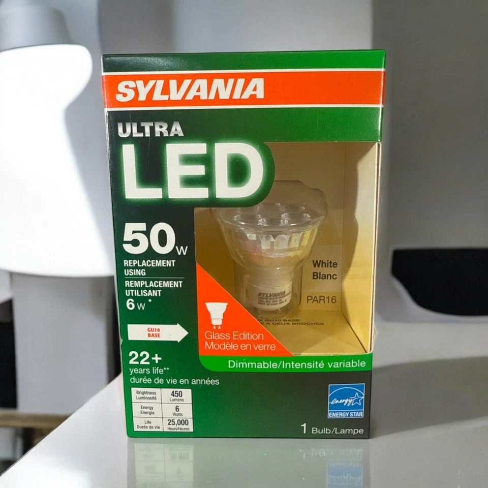 Sylvania 50W using 6W Ultra LED PAR16 GU10 Base Flood White Dimmable Light Bulb - Image 1 of 4