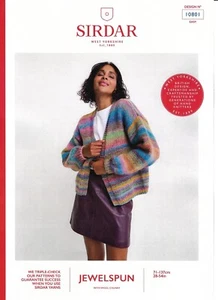 Sirdar Jewelspun Chunky Knitting Pattern - 10801 Ladies Cardigan (Easy Knit) - Picture 1 of 2