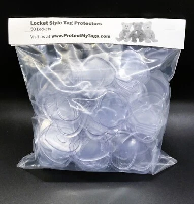 50 TY Beanie Baby tag protectors - heart hang Boos Buddies Babies plastic - Image 1 of 4