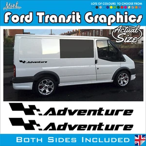SWB FORD TRANSIT MK7 COMPATIBILE CAMPER STRISCE GRAFICHE DECALCOMANIE QUALSIASI COLORE ST 174 - Foto 1 di 4