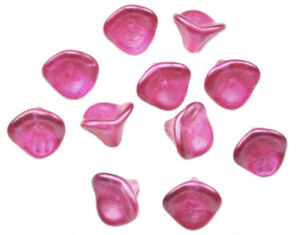 12 Three Petal Czech Glass Flower Beads 12MM Opaque & Transparent Colors 