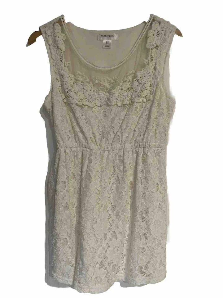 Motherhood Womens Maternity Size Medium Lace Cream Sleeveless Boho Chic - Image 1 of 2