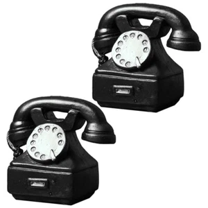 2 szt. Vintage Ornamenty Dziecko Biuro Telefon Dekoracyjne Retro Słuchawki telefoniczne - Zdjęcie 1 z 12