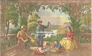 CURRIER and IVES Home From The Brook - The Lucky Fishermen 1952 Print Fishing - Picture 1 of 2