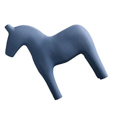 Wooden Horse Figurine Pinewood Hand Painted Horse Statue Decor(Blue Large) YSE