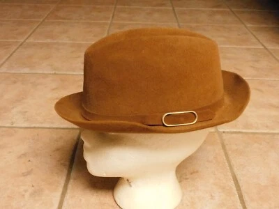 VTG BILTMORE VELVET VELOUR BROWN FEDORE HAT FROM CANADA SIZE 7 1/8 - Image 1 of 4