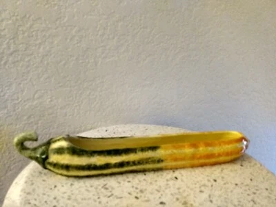 NEW Bella Casa by Ganz Cottage Core Cute Squash Shaped Olive Boat Tray Dish  - Image 1 of 4