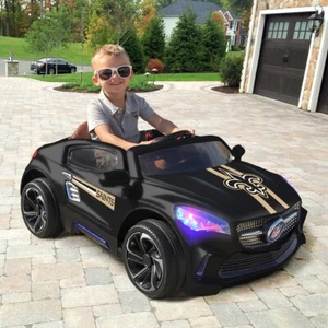 NEW ORLEANS SAINTS RIDE ON ULTIMATE SPORTS CAR WITH REMOTE CONTROL & RADIO KIDS - Picture 1 of 7