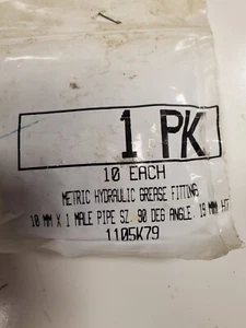 M10 x 1mm Pipe 90 Deg Metric Grease Zerk Nipple Fitting 24 pcs 1105k79 - Picture 1 of 3