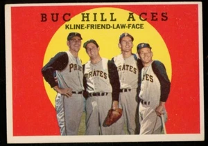 1959 Topps Baseball Kline/Friend/Ley/Face #428 Pittsburgh Pirates - Imagen 1 de 2
