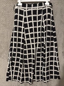 F&F Skirt Size 10 Black Womens Check Stretch Long Length - Picture 1 of 8