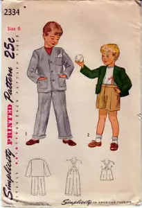 Vintage Sewing Pattern Simplicity 2334 Boys' Suit w Long & Short Trousers UNCUT - Picture 1 of 2