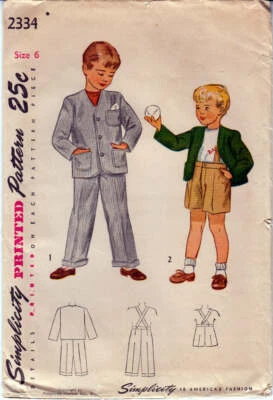 Vintage Sewing Pattern Simplicity 2334  Boys' Suit w Long & Short Trousers UNCUT - Image 1 of 2