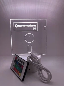 Commodore 64 Floppy Disk 3D LED Acrylic Lighted Lamp 8Colors+Remote Show It Off - Picture 1 of 9