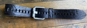 River Island ~ Black Leather ~ Belt ~ Grunge Waist Belt ~ Small - Picture 1 of 6