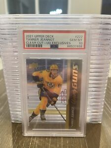 2021 Upper Deck Clear Cut UD Exclusives Young Guns Tanner Jeannot Pop 1 PSA 10