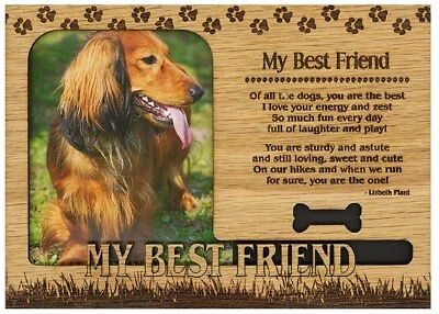 My Best Friend Engraved Wood Picture Frame Magnet - Image 1 of 2