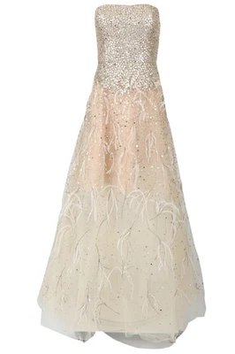 OSCAR DE LA RENTA GOLD 2015 SEQUIN AND TULLE GOWN US 10 UK 14 - Image 1 of 4