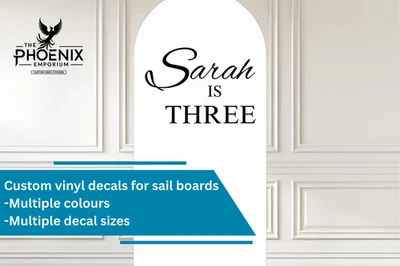 Personalised Birthday Vinyl Decal for Sail Board Backdrop Balloon Party Sticker - Image 1 of 4