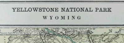 Vintage 1900 YELLOWSTONE PARK Map 11"x14" ~ Antique Original OLD FAITHFUL GEYSER - Image 1 of 4