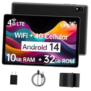 Android 14 Tablet with Sim Card Slot Unlocked Cellular Tablets 10GB+32GB with  - Picture 1 of 8