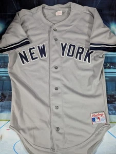 Vintage MLB Rawlings Authentic New York Yankees Blank Grey Away Jersey, Size 40 - Picture 1 of 4