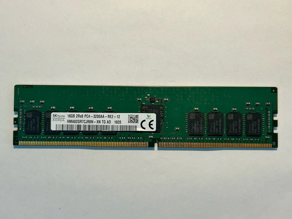 Hynix HMA82GR7CJR8N-XN 16GB 2Rx8 PC4-3200AA ECC REG Server RAM - Image 1 of 4