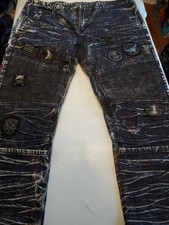 DNM Collection Men's Tapered Leg Jeans, Acid Wash Black, 38W x 33L, Pre-owned