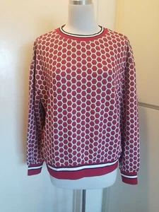 NWT - GP&J BAKER x H&M Beautiful Red/Wht. Patterned Lightweight SWEATER - Size M - Picture 1 of 9
