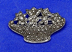 Broche prendedor vintage numerado de plata de ley 925 con flor frutero - Imagen 1 de 9