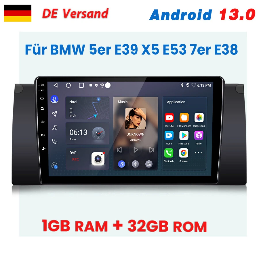 Für BMW 5er E39 X5 E53 7er E38 Android 13 Autoradio GPS NAVI RDS BT FM DAB+ 32GB - Bild 1 von 4
