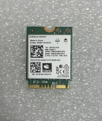 Dell Inspiron 7786 Intel 9462NGW WLAN WiFi +BT 5.0 Wireless Card 1275K 01275K WS - Image 1 of 2