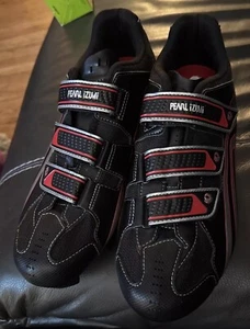 Pearl Izumi Select MTB Black & Red Leather Shoes 5769 Mens EU 47 US 13 NWOT - Picture 1 of 9
