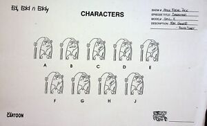 Ed, Edd n Eddy 1999 Production Studio Model Cel Drawing Copy Hanna-Barbera #RB